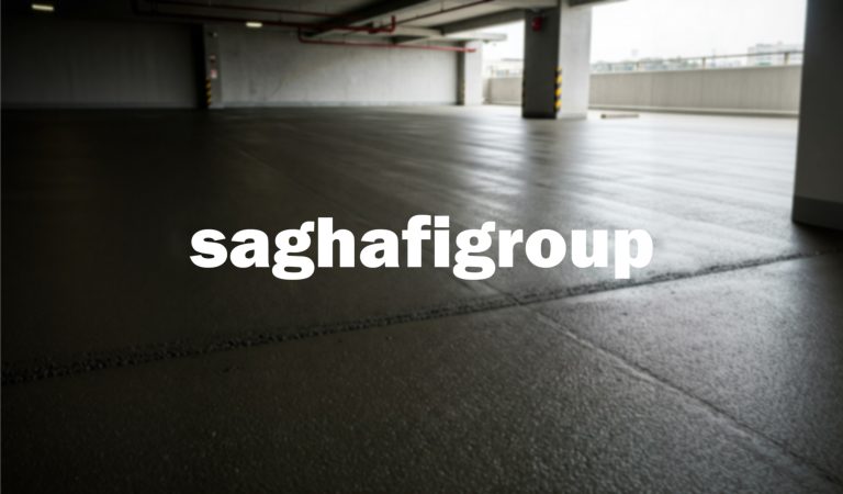 کفپوش صنعتی تیره و براق در پارکینگ سرپوشیده saghafigroup